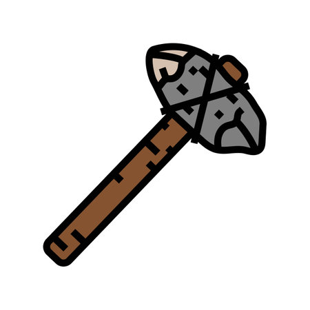 early stone tools human evolution color icon vector illustrationのイラスト素材