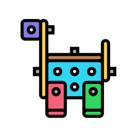 construction engineering set toy baby color icon vector illustrationのイラスト素材