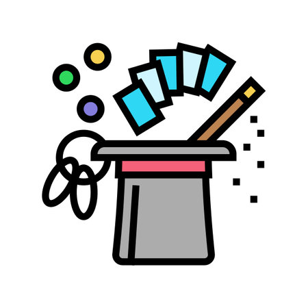 magic set trick toy baby color icon vector illustrationのイラスト素材