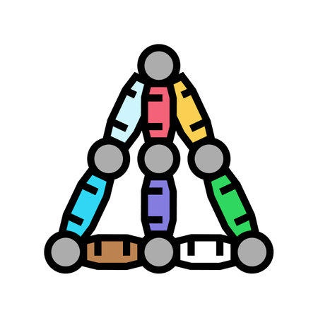 magnetic building set toy baby color icon vector illustrationのイラスト素材