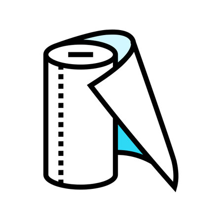 tissue roll paper towel color icon vector illustrationのイラスト素材