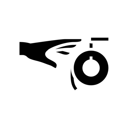 hand reaching paper towel glyph icon vector illustrationのイラスト素材