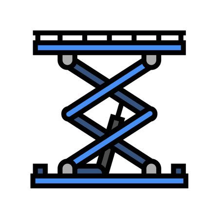 hydraulic lift platform civil engineer color icon vector illustrationのイラスト素材