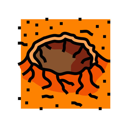 mars crater planet color icon vector illustrationのイラスト素材