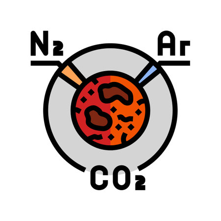 martian atmosphere mars planet color icon vector illustrationのイラスト素材