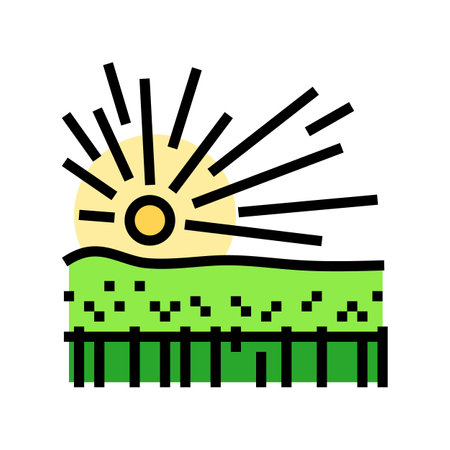 bright sunrise sun summer sunlight color icon vector illustrationのイラスト素材