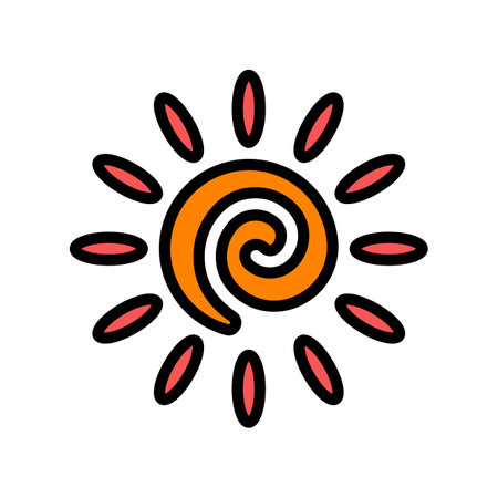 sun light summer sunlight color icon vector illustrationのイラスト素材