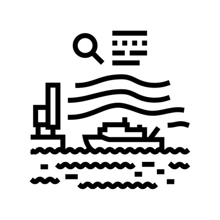 marine hydrodynamics line icon vector illustrationのイラスト素材