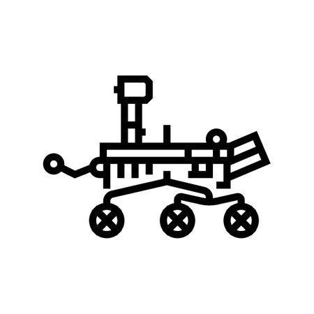 mars rover planet line icon vector illustrationのイラスト素材