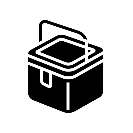 lunch box kids school glyph icon vector illustrationのイラスト素材