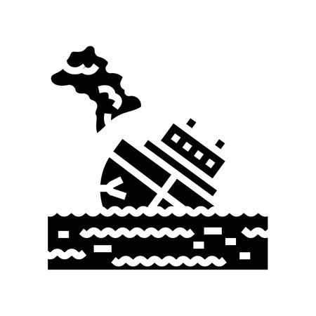 marine accident glyph icon vector illustrationのイラスト素材