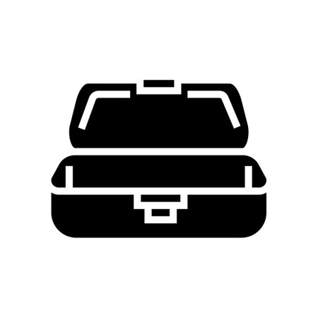 lunch box plastic food glyph icon vector illustrationのイラスト素材