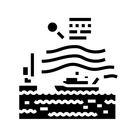 marine hydrodynamics glyph icon vector illustrationのイラスト素材