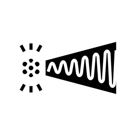 gamma rays nuclear energy glyph icon vector illustrationのイラスト素材