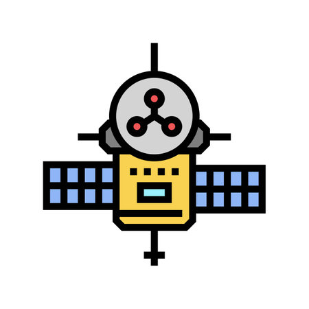 space probe aeronautical engineer color icon vector illustrationのイラスト素材