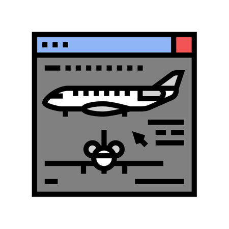 aircraft design aeronautical engineer color icon vector illustrationのイラスト素材