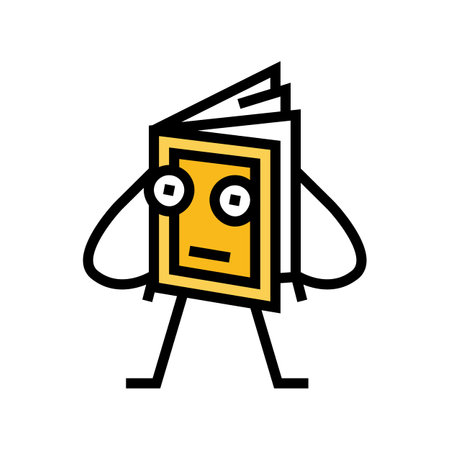 education book character color icon vector illustrationのイラスト素材