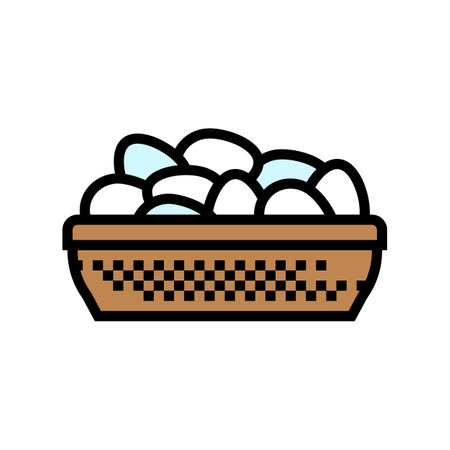 farm egg chicken food color icon vector illustrationのイラスト素材