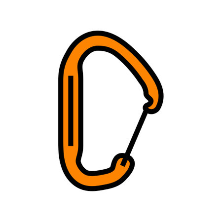 nonlocking carabiner mountaineering adventure color icon vector illustrationのイラスト素材