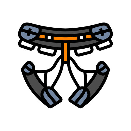 climbing harnesses mountaineering adventure color icon vector illustrationのイラスト素材