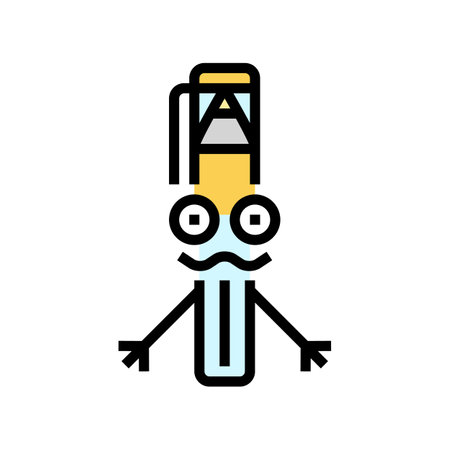 school pen character color icon vector illustrationのイラスト素材
