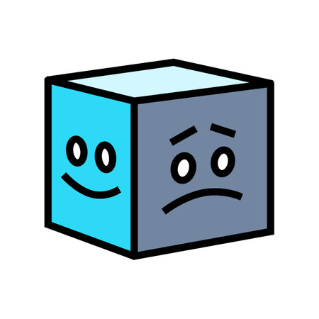 sad mood color icon vector illustrationのイラスト素材