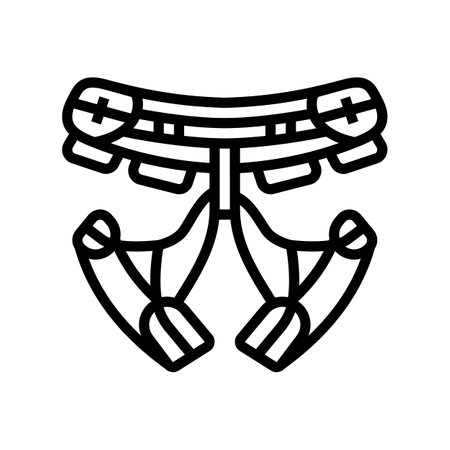 climbing harnesses mountaineering adventure line icon vector illustrationのイラスト素材