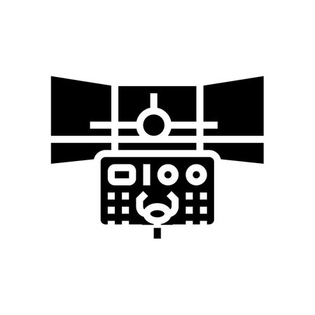 flight simulator aeronautical engineer glyph icon vector illustrationのイラスト素材
