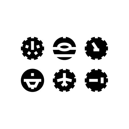 aircraft instrumentation aeronautical engineer glyph icon vector illustrationのイラスト素材