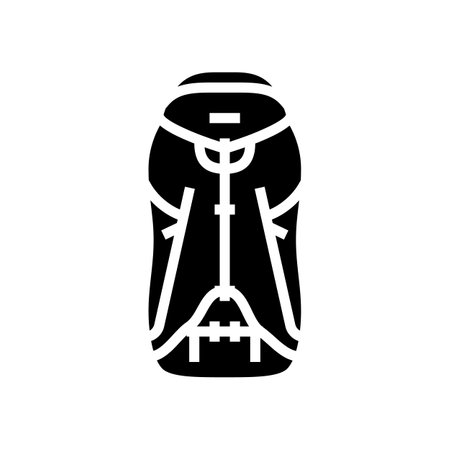 climbing pack mountaineering adventure glyph icon vector illustrationのイラスト素材