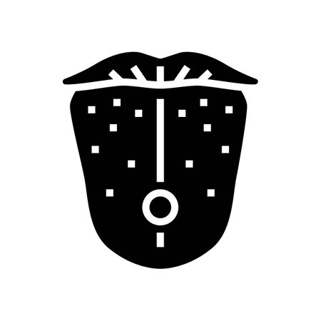 tongue piercing fashion beauty glyph icon vector illustrationのイラスト素材
