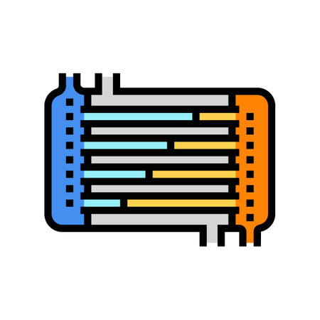 heat exchange apparatus engineer color icon vector illustrationのイラスト素材