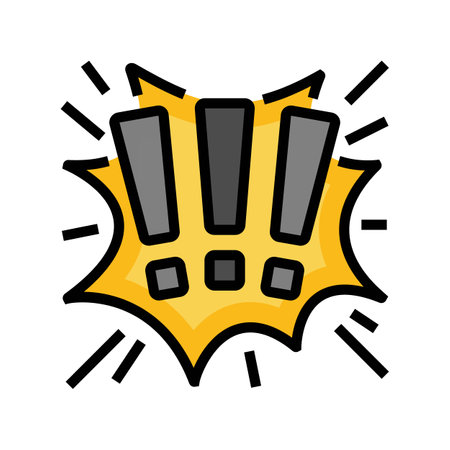 exclamation mark alert color icon vector illustrationのイラスト素材