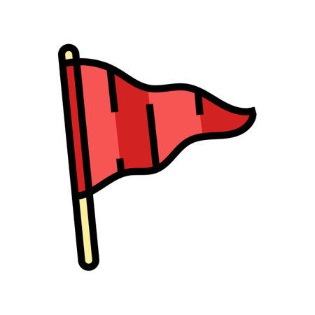 red flag alert color icon vector illustrationのイラスト素材