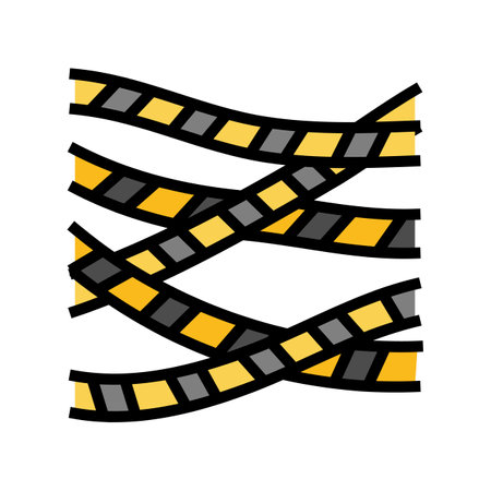 warning tape alert color icon vector illustrationのイラスト素材