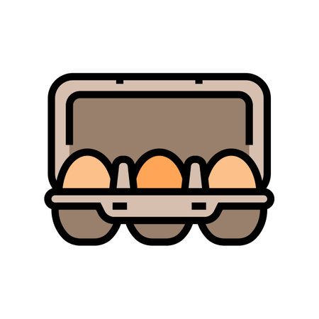 egg box chicken color icon vector illustrationのイラスト素材