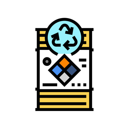 chemical waste management color icon vector illustrationのイラスト素材