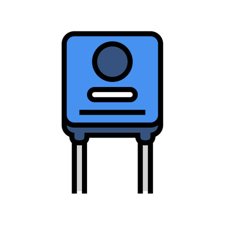 capacitor electrical engineer color icon vector illustrationのイラスト素材