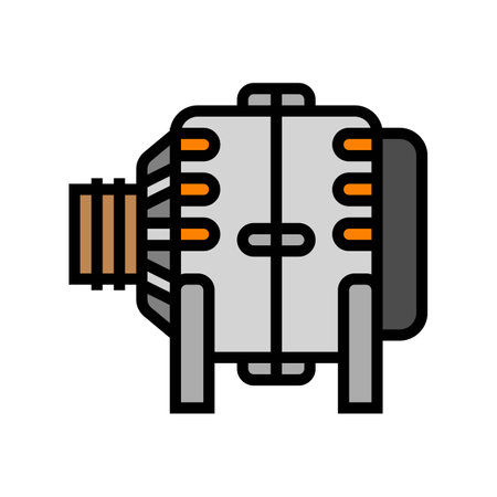 ac generator electrical engineer color icon vector illustrationのイラスト素材
