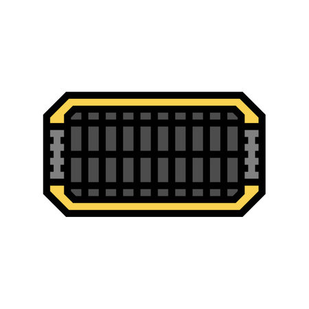 solar battery charger glamping color icon vector illustrationのイラスト素材