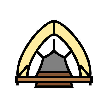 glamping tent comfort color icon vector illustrationのイラスト素材