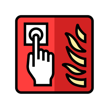 fire alarm emergency color icon vector illustrationのイラスト素材