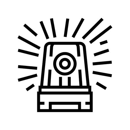 red alarm alert line icon vector illustrationのイラスト素材