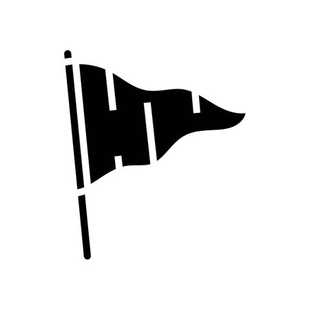 red flag alert glyph icon vector illustrationのイラスト素材