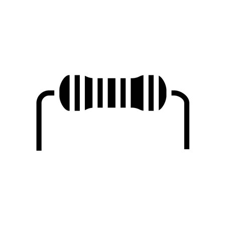 resistor electrical engineer glyph icon vector illustrationのイラスト素材