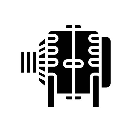 ac generator electrical engineer glyph icon vector illustrationのイラスト素材