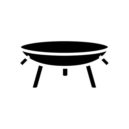 foldable fire pit glamping glyph icon vector illustrationのイラスト素材