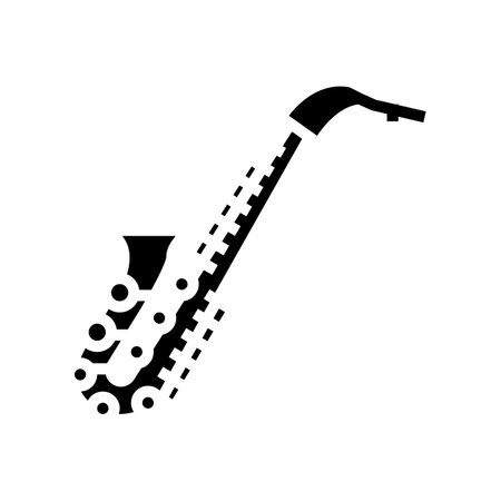 saxophone retro music glyph icon vector illustrationのイラスト素材