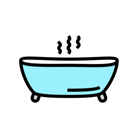hot bath color icon vector illustrationのイラスト素材