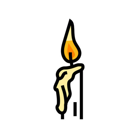 burning candle color icon vector illustrationのイラスト素材